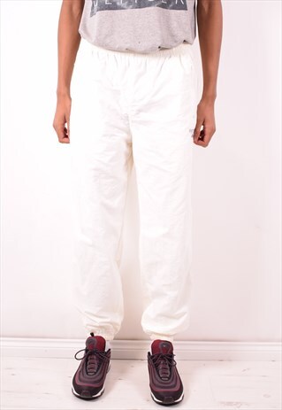 REEBOK MENS VINTAGE TRACKSUIT TROUSERS LARGE WHITE 90S