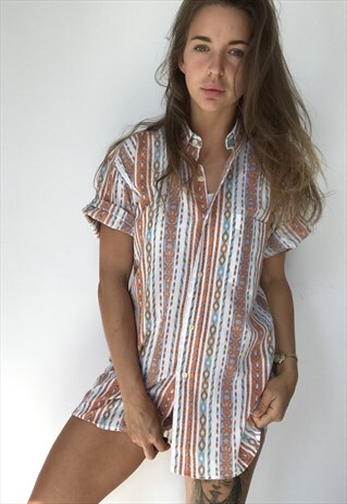 PATTERNED OVERSIZED RETRO VINTAGE UNISEX FESTIVAL SHIRT