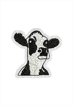 Embroidered Cow Face iron on patch / sew on patches