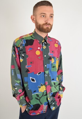 VINTAGE SHIRT FESTIVAL PRINT SIZE M (2279)
