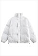 Snake skin bomber luminous puffer metallic jacket in python