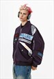 PATCHWORK RACING JACKET MOTORSPORT BOMBER MOTORCYCLE COAT