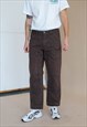 VINTAGE Y2K STRAIGHT FIT ANKLE MID WAIST COTTON TROUSERS W36