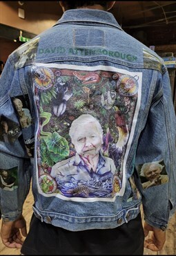  David Attenborough customised vintage 80's denim jacket