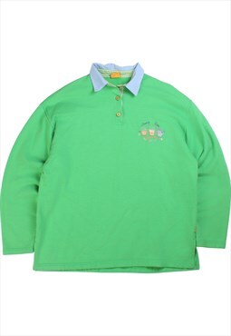 Vintage  US Vintage Polo Shirt Jumper Green Medium