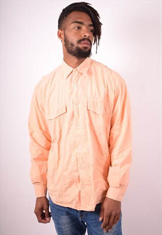 MENS VINTAGE SHIRT MEDIUM ORANGE 90S