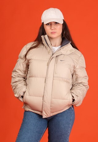 GOLD/CREAM NIKE ZIP UP PUFFA COAT