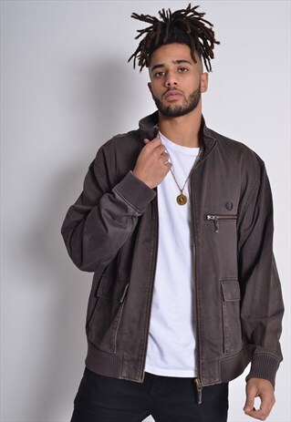 VINTAGE FRED PERRY BOMBER JACKET BROWN