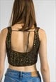 BRONZE AND BROWN WOMAN SEQUINS CROP TOP 6017