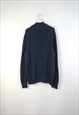 VINTAGE CALVIN KLEIN JUMPER QUARTER ZIP IN BLUE XL