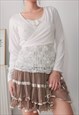 VINTAGE BALLETCORE OVERLAY LACE TOP