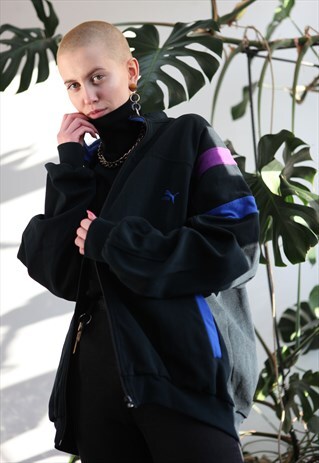 VINTAGE 90S PUMA OVERSIZED GREY PUFFER JACKET