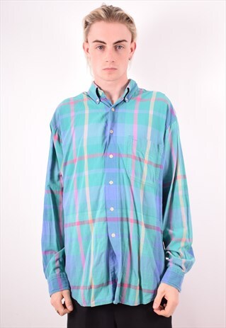 GANT MENS VINTAGE SHIRT LARGE MULTI CHECK 90S