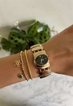 Vintage Womens Gold Terner Chain Quartz Watch