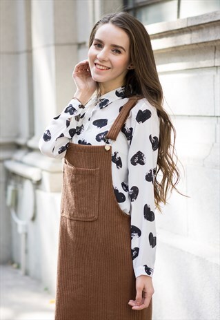 HEARTS PRINT CHIFFON SHIRT