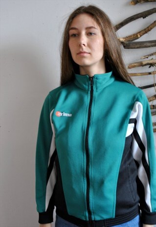 VINTAGE GREEN WINDBREAKER, 90S SPORT SUIT JACKET