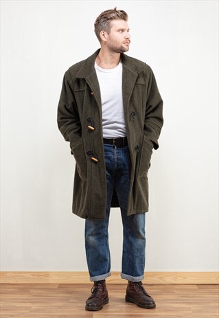 VINTAGE 80'S GREEN TOGGLE COAT