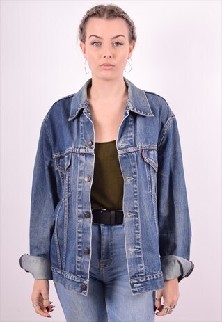 LEVI'S WOMENS VINTAGE DENIM JACKET XL BLUE 90'S