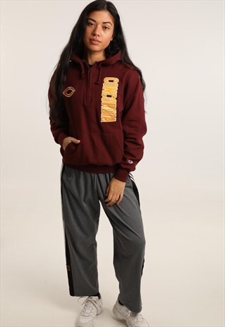 VINTAGE CHAMPION EMBROIDERED 1/4 ZIP HOODIE