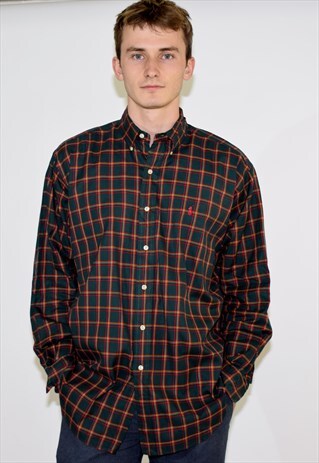 VINTAGE GREEN RED 90S CHECK RALPH LAUREN SHIRT