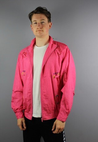 VINTAGE PARIS SHELL FESTIVAL WINDBREAKER IN PINK WITH EMBROI