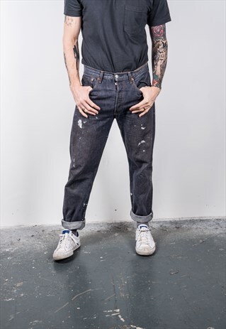VINTAGE BLUE LEVI'S 501 PAINT JEANS