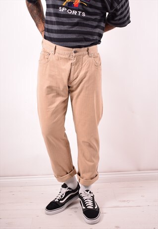 CALVIN KLEIN MENS VINTAGE TROUSERS W36 L30 BROWN 90S
