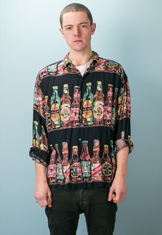 VINTAGE BOTTLE CRAZY PATTERN SHIRT