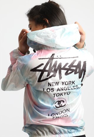 90S STUSSY TYE DYE WINDBREAKER JACKET
