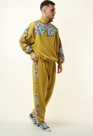 90S VINTAGE PLAYCREW SUIT TROUSERS 1/4 ZIP JUMPER 16364