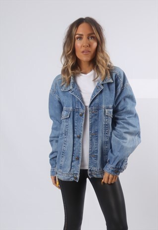 DENIM JACKET OVERSIZED FITTED ANVIL VINTAGE UK 16 - 18 (GG2G