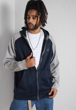 Vintage Adidas Hoodie Jacket Blue