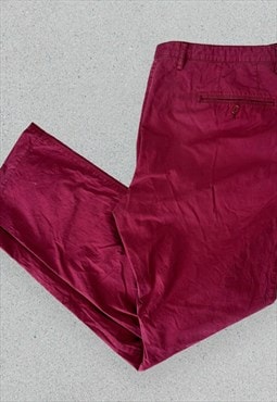 Hugo Boss Regular Fit Red Chino Trousers Mens W40 L32