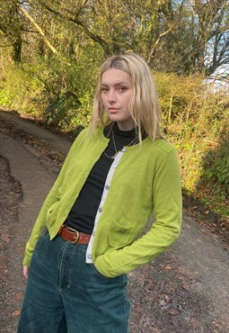 Vintage 90s Laura Ashley Button Down Green Cardigan