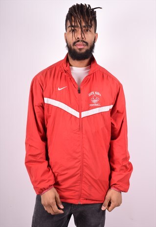 NIKE MENS VINTAGE TRACKSUIT TOP JACKET XL RED 90'S