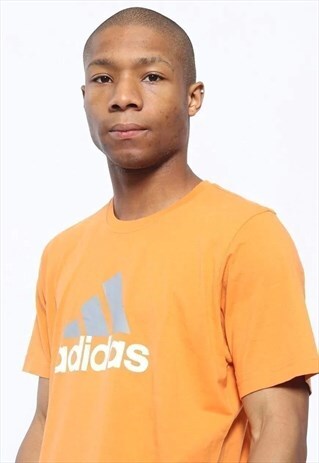 VINTAGE ADIDAS BIG YELLOW T-SHIRT ORANGE