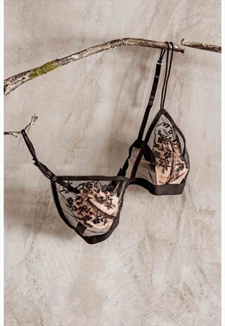 CARRESSA SHEER EMBROIDERY BRALETTE
