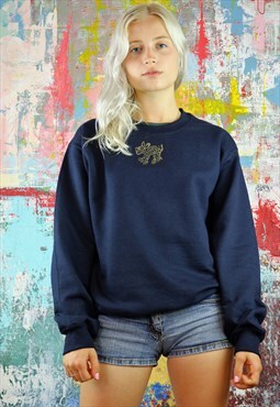 Sweatshirt in navy blue with yap patch