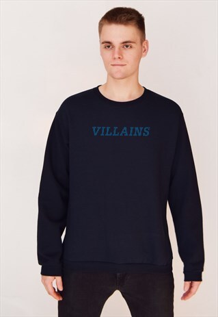 NAVY VILLAINS LINED (BLUE) SWEATSHIRT