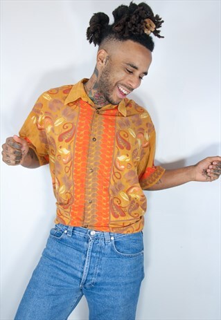 VINTAGE HAWAIIAN CRAZY PATTERNED SHIRT