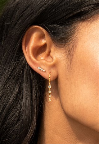 WOMEN'S CHARM SMALL HOOP EARRINGS - GOLD