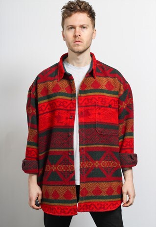 VINTAGE AZTEC PATTERNED SHIRT