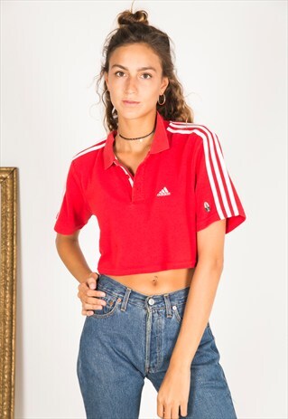 VINTAGE 90S CROP POLO SHIRT / R310