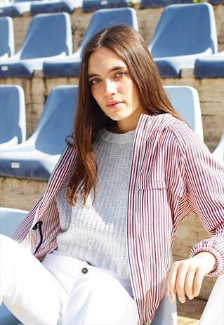 SUBDUED STRIPED HOODED BOMBER