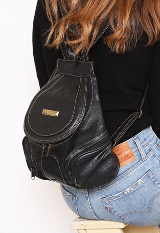 VINTAGE 90S BLACK FESTIVAL RUCKSACK BACKPACK