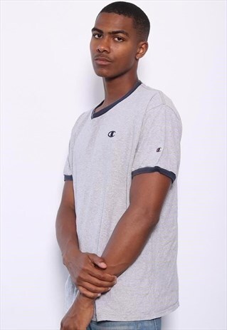 VINTAGE CHAMPION LOGO T-SHIRT GREY