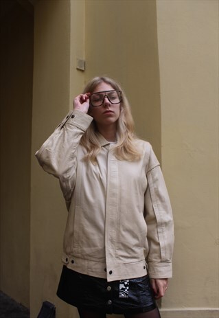 VINTAGE 90' OLDSCHOOL COOL ANTIQUE LEATHER JACKET
