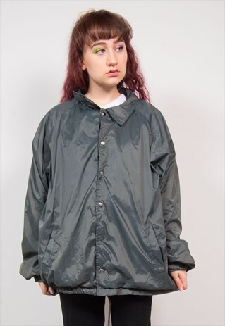 VINTAGE 90'S DARK GREY COACH JACKET
