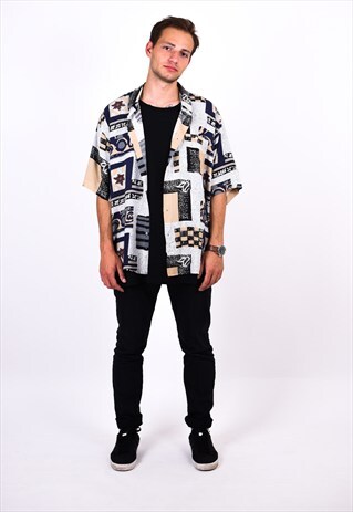 VINTAGE 90S ABSTRACT SHORT SLEEVE SHIRT