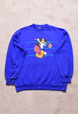 Women's Vintage 90s Disney Mickey Golf Print Sweater 